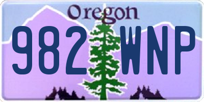 OR license plate 982WNP