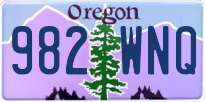 OR license plate 982WNQ