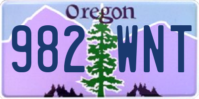 OR license plate 982WNT