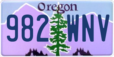 OR license plate 982WNV