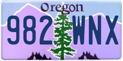 OR license plate 982WNX
