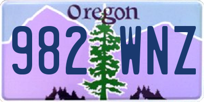 OR license plate 982WNZ