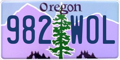 OR license plate 982WOL