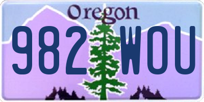 OR license plate 982WOU