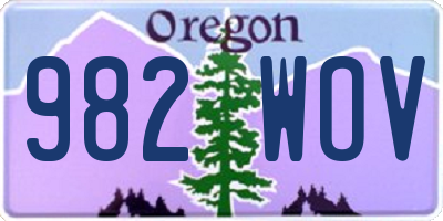 OR license plate 982WOV