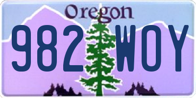 OR license plate 982WOY