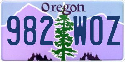 OR license plate 982WOZ