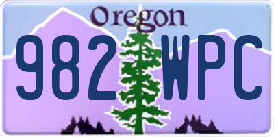 OR license plate 982WPC
