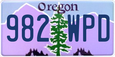 OR license plate 982WPD
