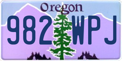 OR license plate 982WPJ