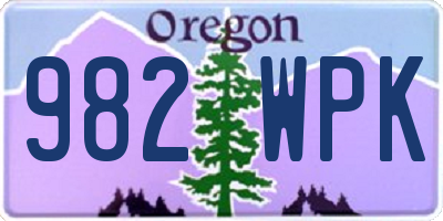 OR license plate 982WPK