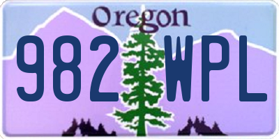 OR license plate 982WPL