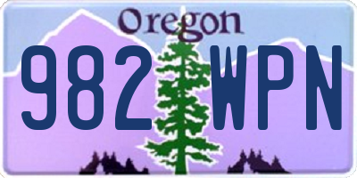 OR license plate 982WPN