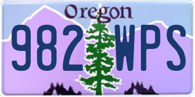 OR license plate 982WPS