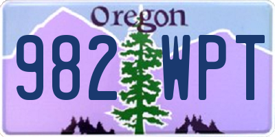OR license plate 982WPT