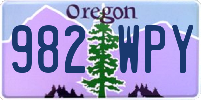 OR license plate 982WPY