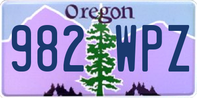 OR license plate 982WPZ