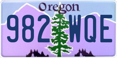 OR license plate 982WQE