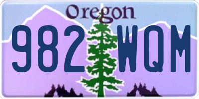 OR license plate 982WQM