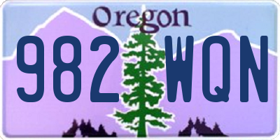 OR license plate 982WQN