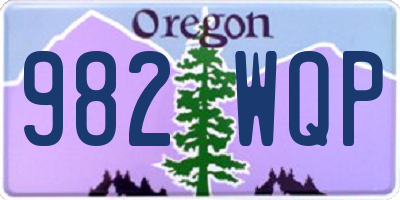 OR license plate 982WQP