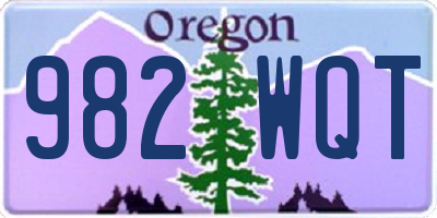 OR license plate 982WQT
