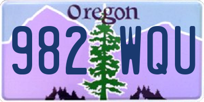 OR license plate 982WQU