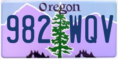OR license plate 982WQV