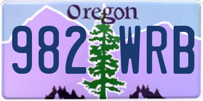 OR license plate 982WRB