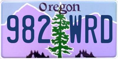 OR license plate 982WRD