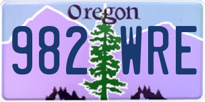 OR license plate 982WRE