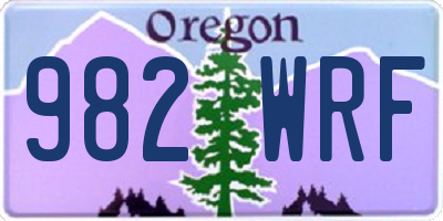 OR license plate 982WRF