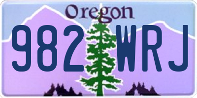 OR license plate 982WRJ