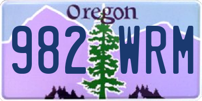 OR license plate 982WRM
