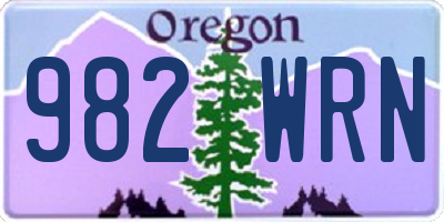 OR license plate 982WRN