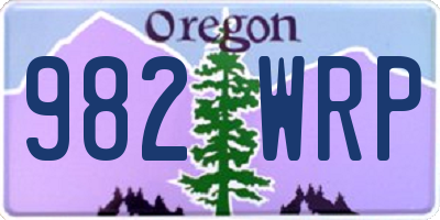 OR license plate 982WRP