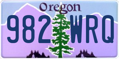 OR license plate 982WRQ