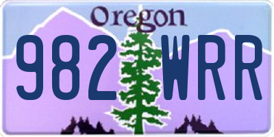 OR license plate 982WRR