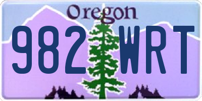 OR license plate 982WRT