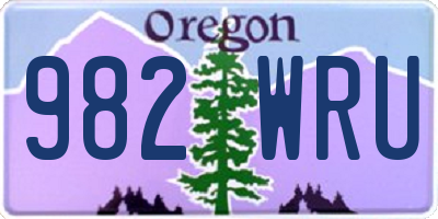 OR license plate 982WRU