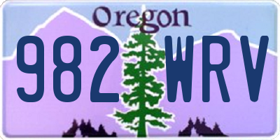 OR license plate 982WRV