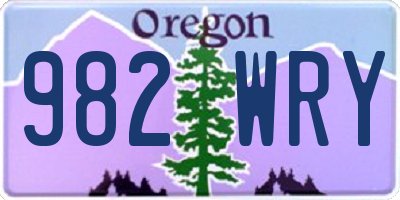 OR license plate 982WRY