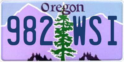 OR license plate 982WSI