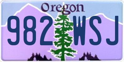 OR license plate 982WSJ