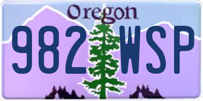 OR license plate 982WSP