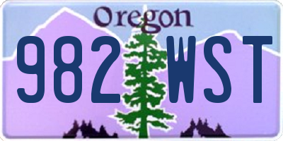 OR license plate 982WST