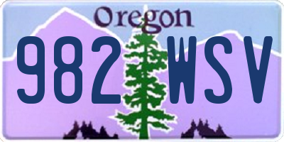 OR license plate 982WSV