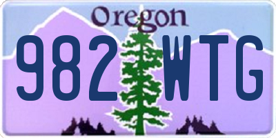 OR license plate 982WTG