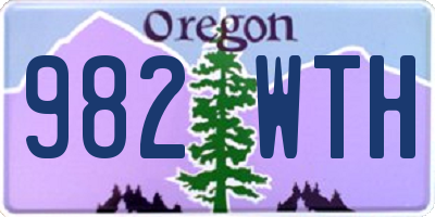 OR license plate 982WTH