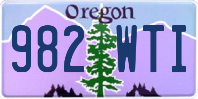 OR license plate 982WTI
